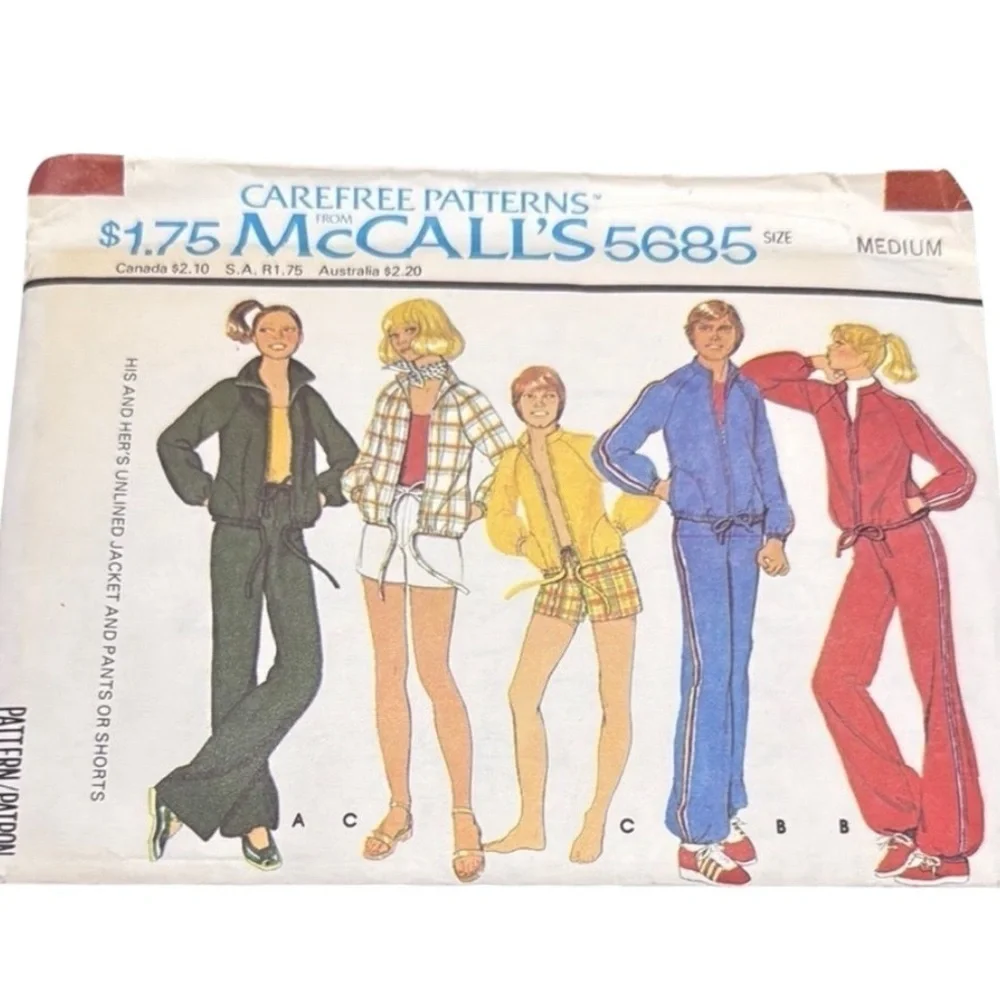 McCall's 5685 Sewing Carefree Tracksuit Jogger Pattern